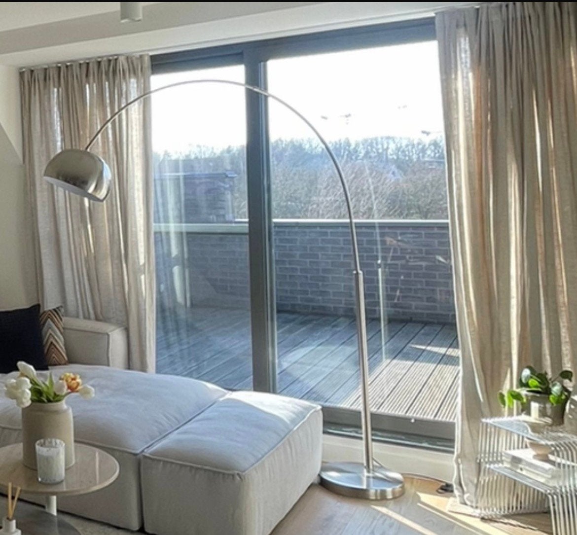 Booglamp metaal zilver, Huis en Inrichting, Ophalen, Nieuw, Metaal, 150 tot 200 cm