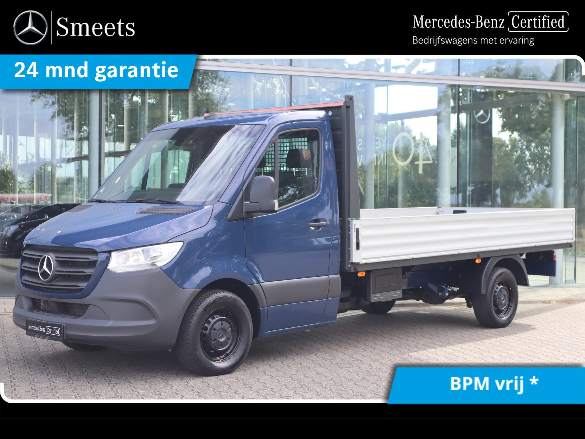 Mercedes-Benz Sprinter 317 CDI AUT. OPEN LAADBAK, Euro 6, Entreprise, Noir, Mercedes-Benz Certified