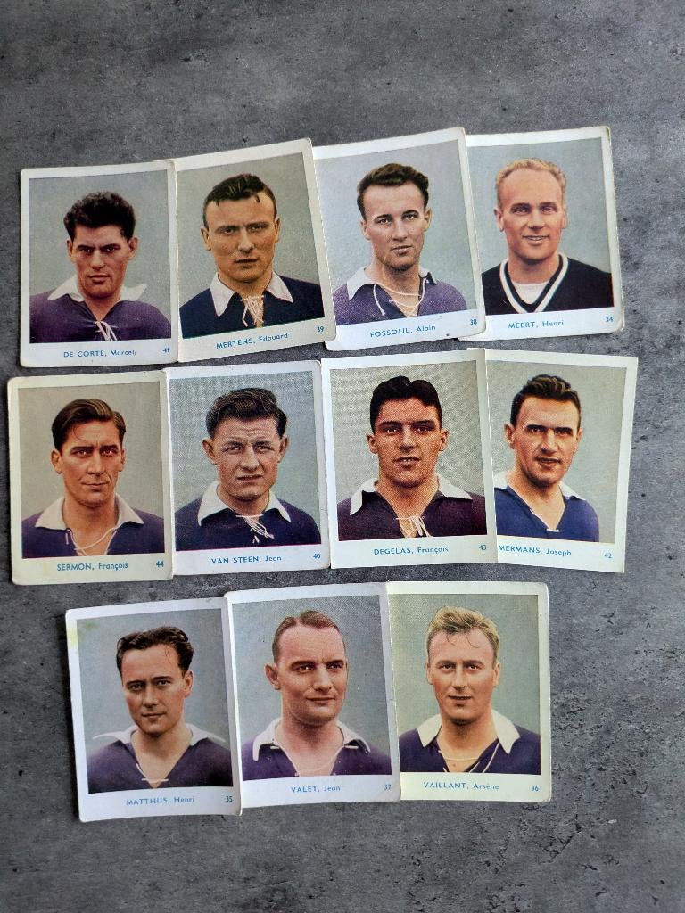 VOETBAL ANDERLECHT prenten BELGIAN CHEWING GUM 1951/52 11X, Verzenden