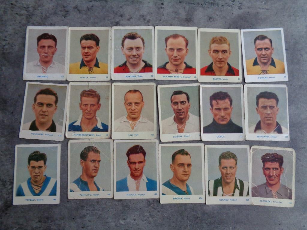 images de foot  BELGIAN CHEWING GUM CY ANNO 1951/52 18x, Hobby & Loisirs créatifs, Autocollants & Images, Envoi