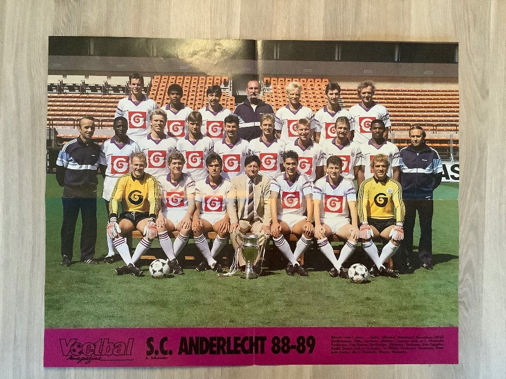 Poster RSC Anderlecht 1988-1989, Verzamelen, Sportartikelen en Voetbal, Ophalen of Verzenden, Zo goed als nieuw, Poster, Plaatje of Sticker