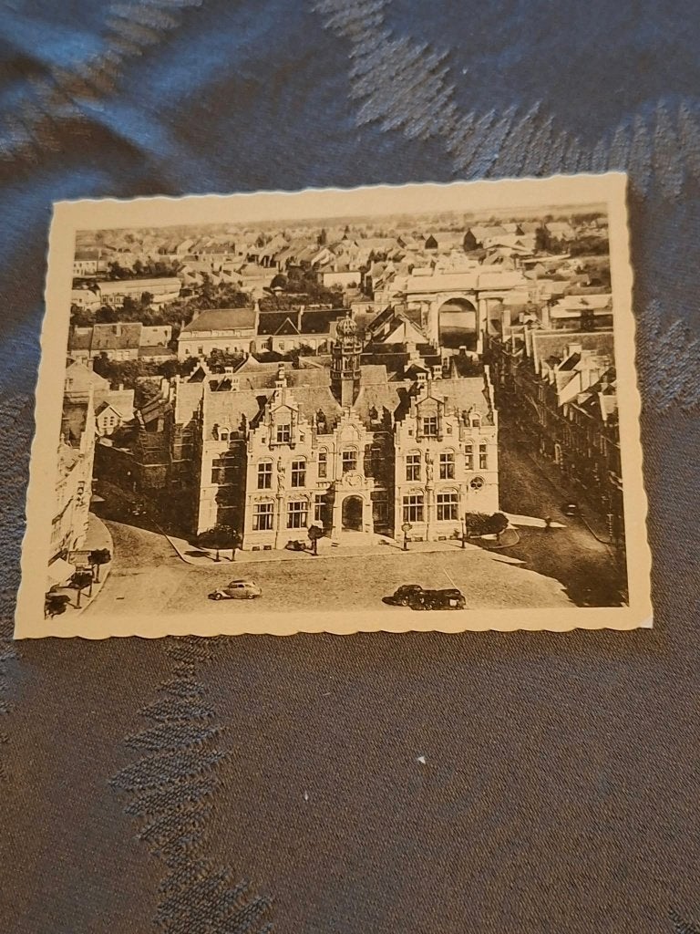 Prentje/Chromo : Ieper / Gerechtshof / de Beukelaar, Ophalen of Verzenden, 1940 tot 1960, Gebouw, Prent
