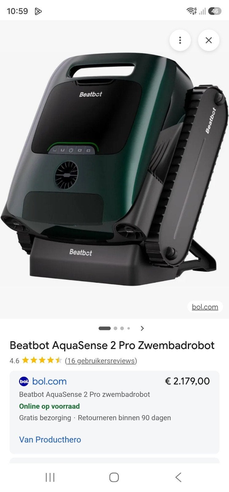 zwembadrobot beatbot 2 pro draadloos, Ophalen