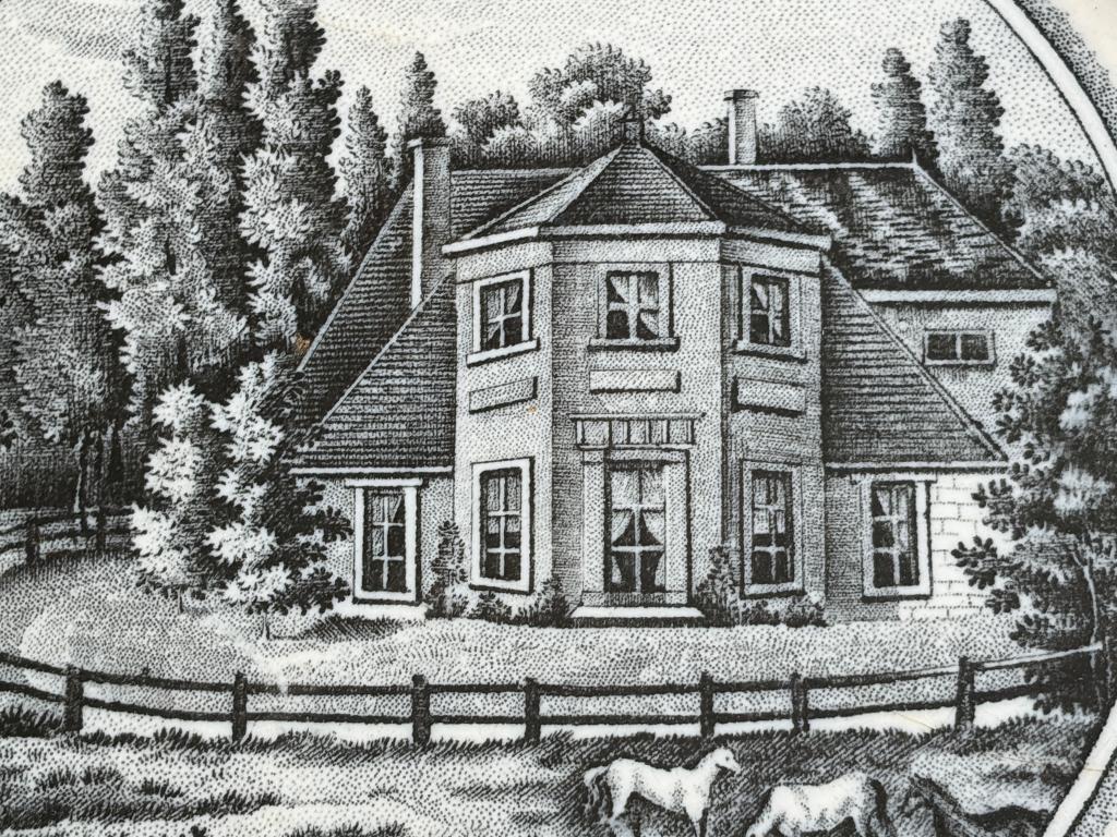 Château de TER COULSTER assiette P. J. BOCH 1823 faïence, Envoi
