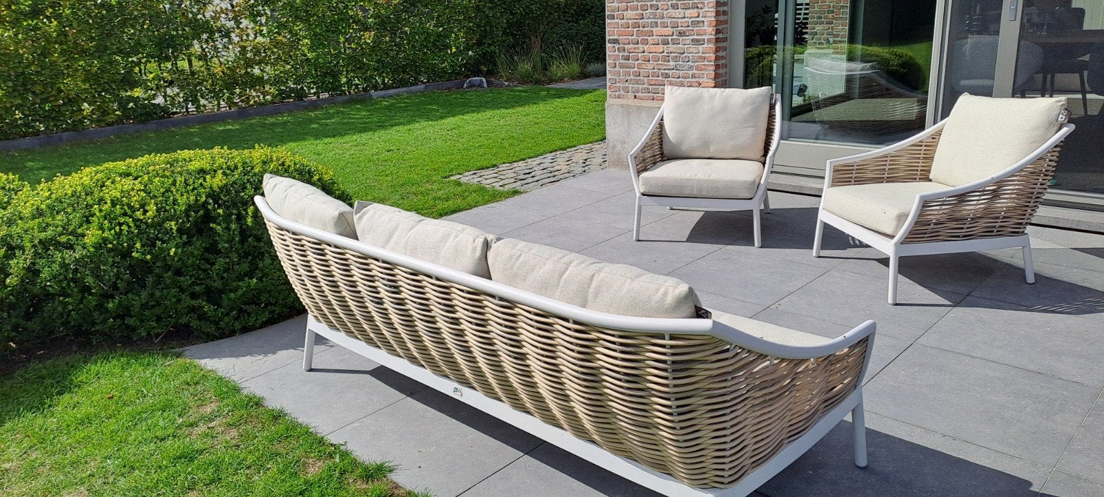 Milou loungeset Oyster van Apple Bee in UITSTEKENDE STAAT, Tuin en Terras, Ophalen, 5 zitplaatsen, Aluminium, Zo goed als nieuw