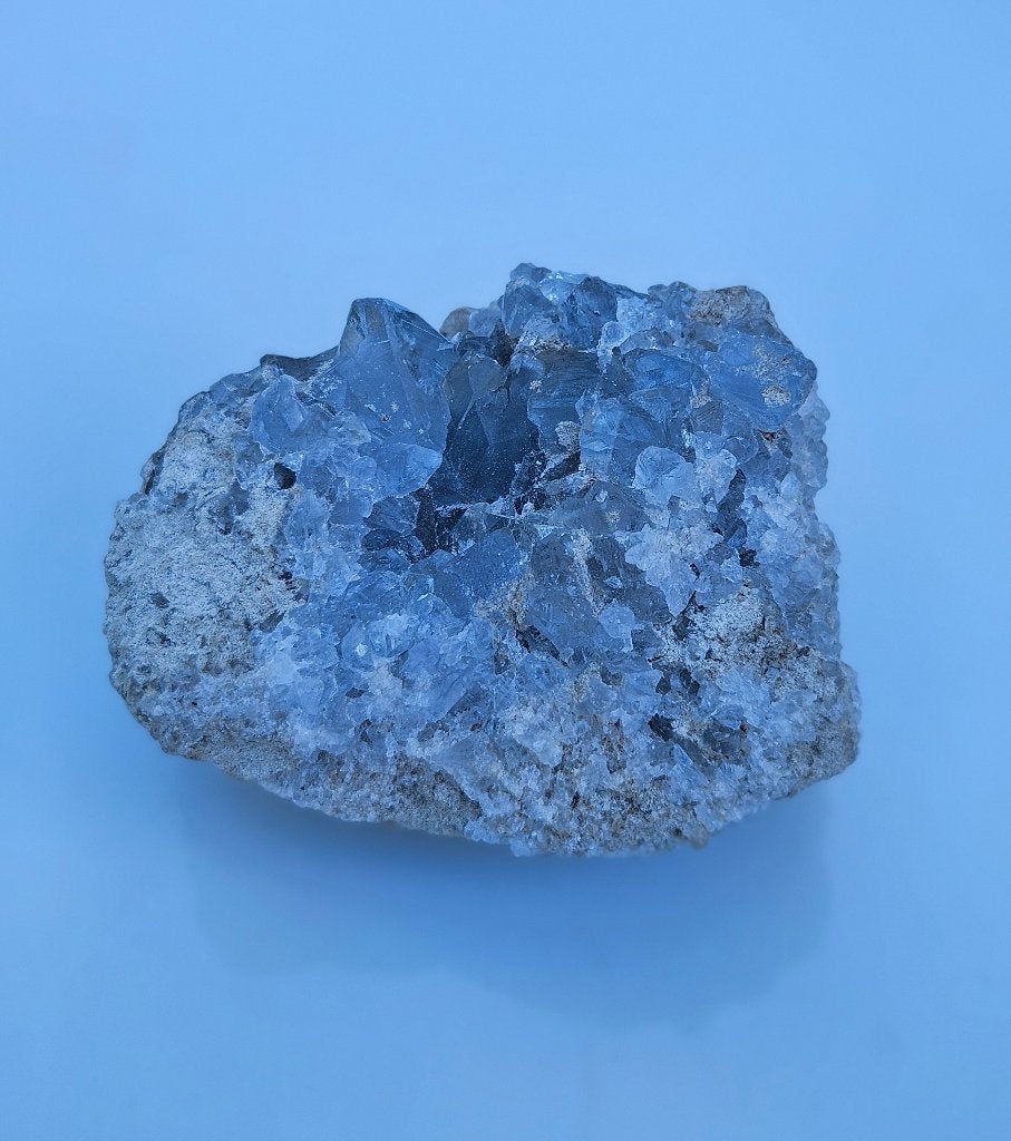 Cristal Celestine (Celestite) — joli objet de collection, Collections, Minéraux & Fossiles, Minéral, Enlèvement ou Envoi
