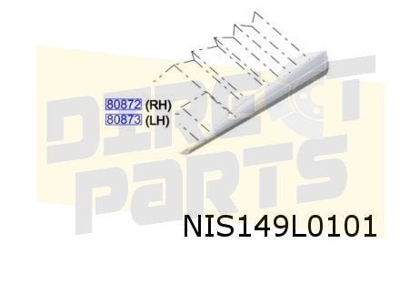 Nissan X-trail (9/22-) Stootlijst voorportier Links onderzij, Neuf, -, -, -