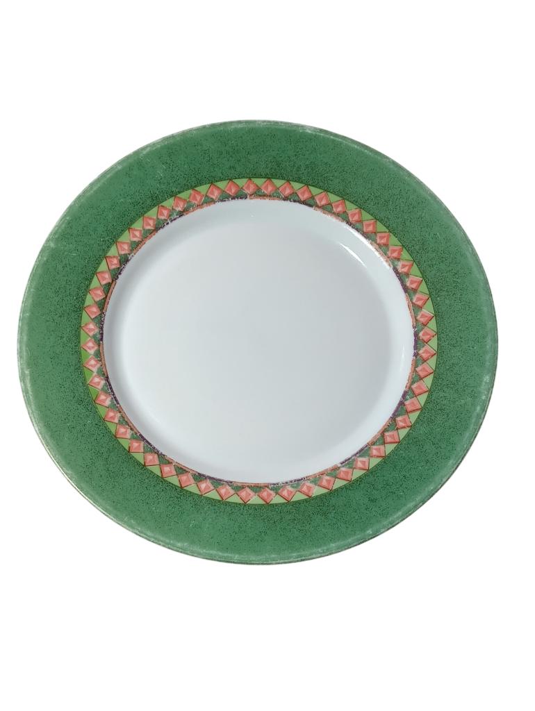 1 bord Arcopal green geometry 24,5 cm vintage jaar 80-90, Antiek en Kunst, Ophalen