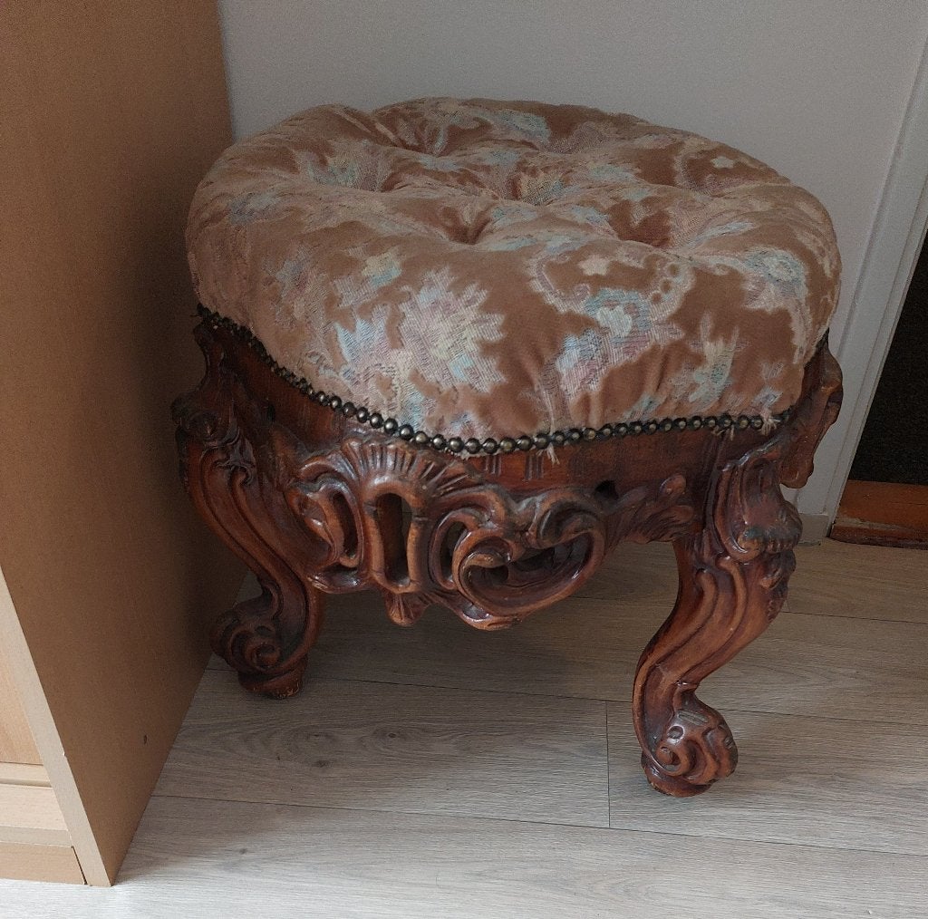 2 barok tafeltjes en 1 barok zitje, Barok, Rond, Moins de 55 cm, Enlèvement