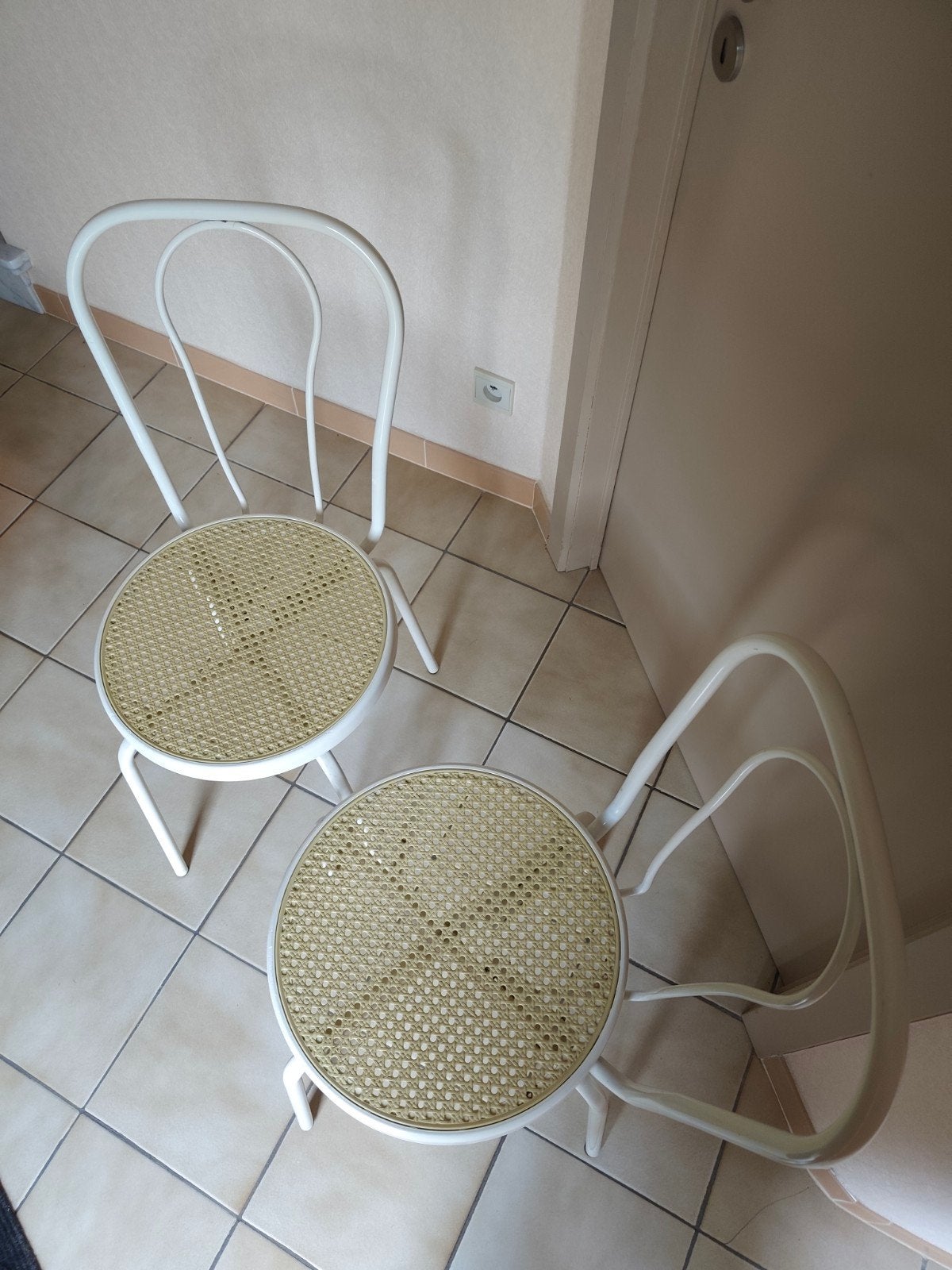 Thonet stoelen, Ophalen, Twee, Wit, Thonet