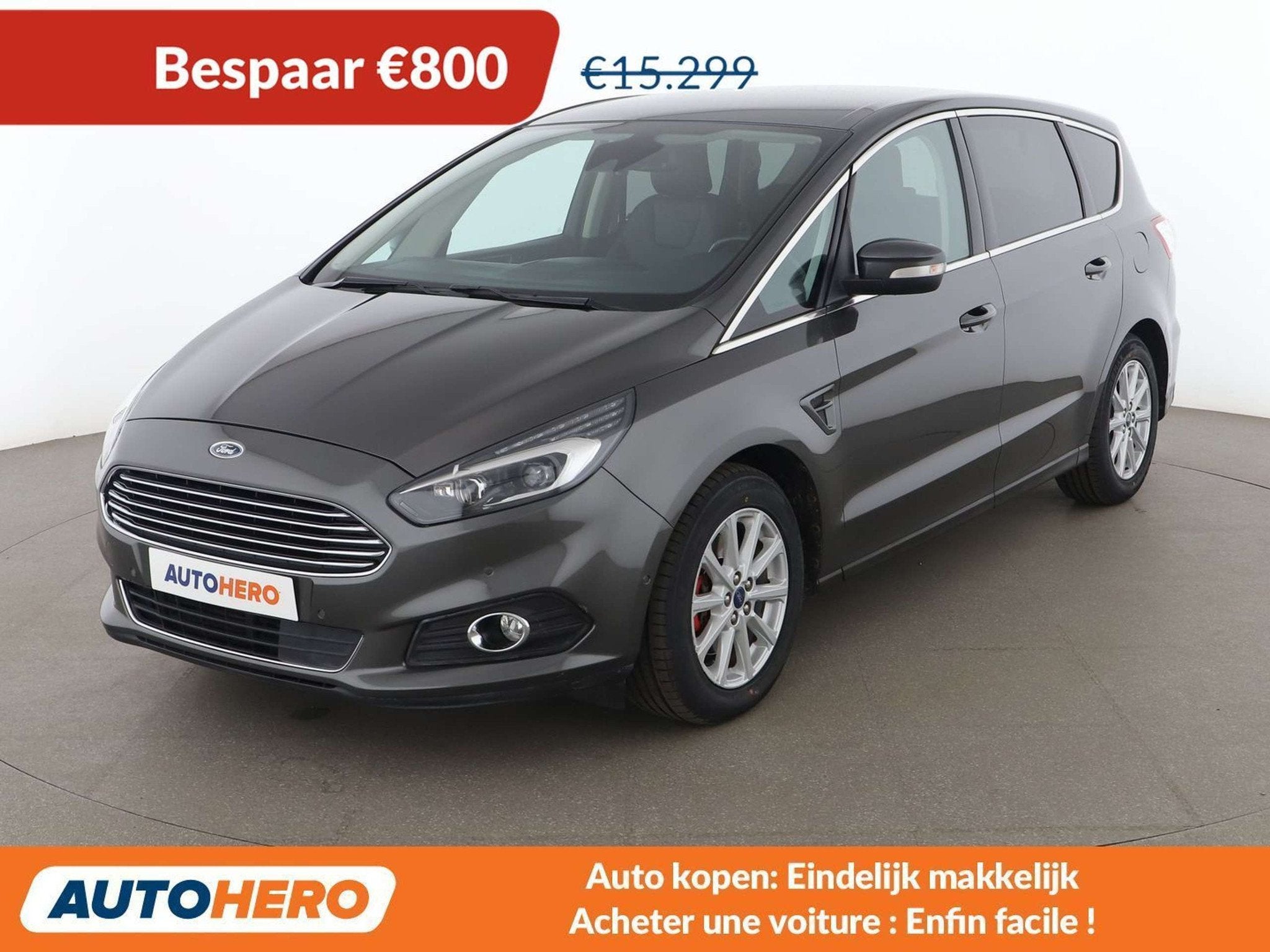 Ford S-Max 2.0 TDCi Titanium (année de construction 2016), Autos, Cuir, Argent ou Gris, Achat, 5 portes