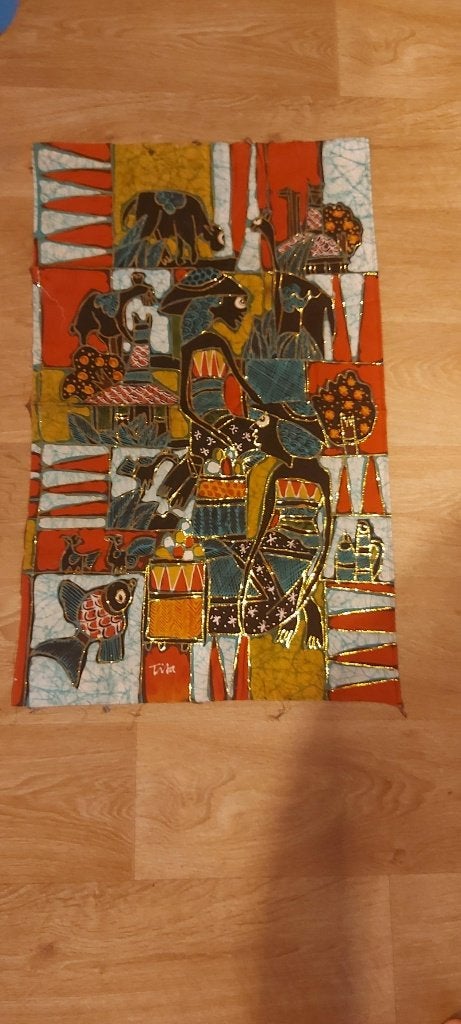peinture batik 75 cm sur 45 cm d'Indonésie originale, Antiquités & Art, Art | Peinture | Classique, Enlèvement ou Envoi, Batik