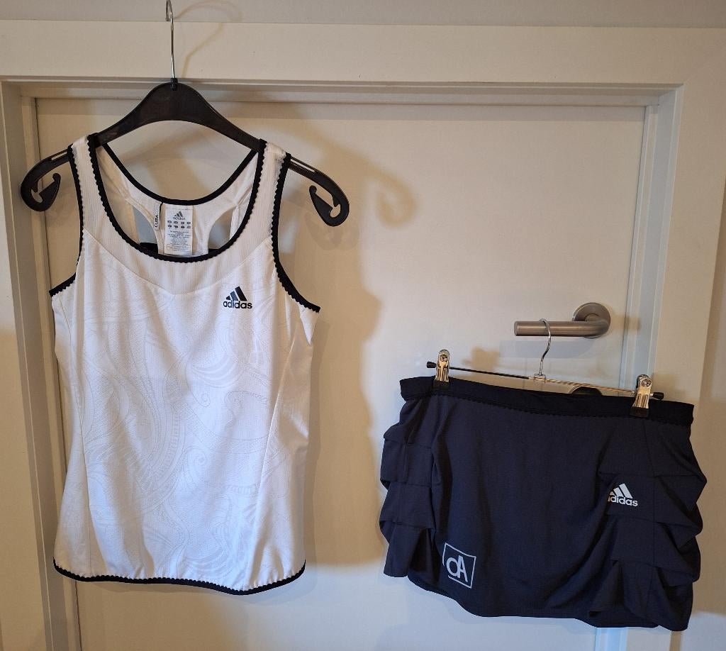 Tenniskleding set Adidas (Climacool), topje en rokje, Maat 38/40 (M), Adidas, Wit, Ophalen of Verzenden
