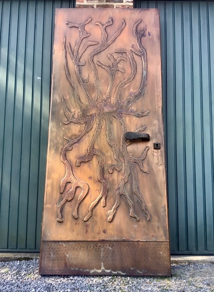 Vintage Brutalist 1960s Frontdoor Biomorphic Design, Doe-het-zelf en Bouw, Deuren en Vliegenramen, Ophalen, Gebruikt