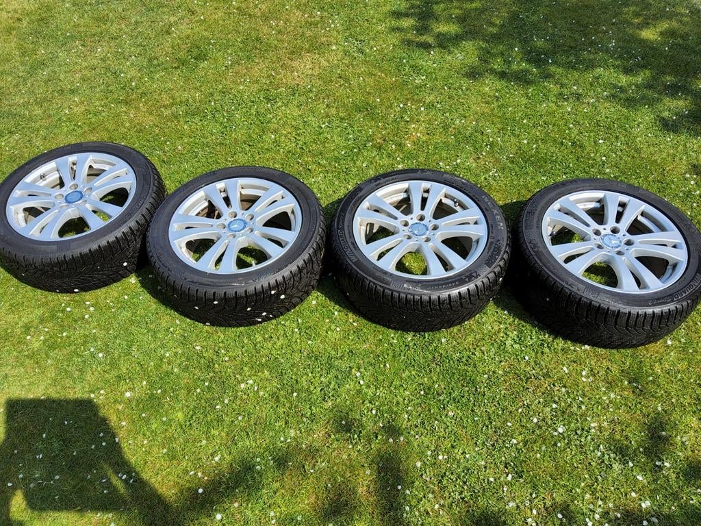 Mercedes velgen met winterbanden 5x112   7,5 x17, Auto-onderdelen, Banden en Velgen, Ophalen, Winterbanden, Velg(en)