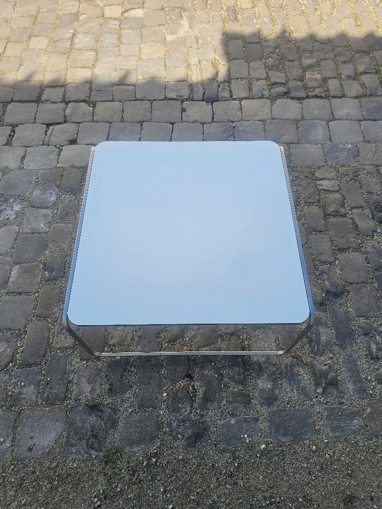La Palma Toé T57 bijzettafel 70x70cm wit, Ophalen, Minder dan 45 cm, Metaal of Aluminium, Vintage