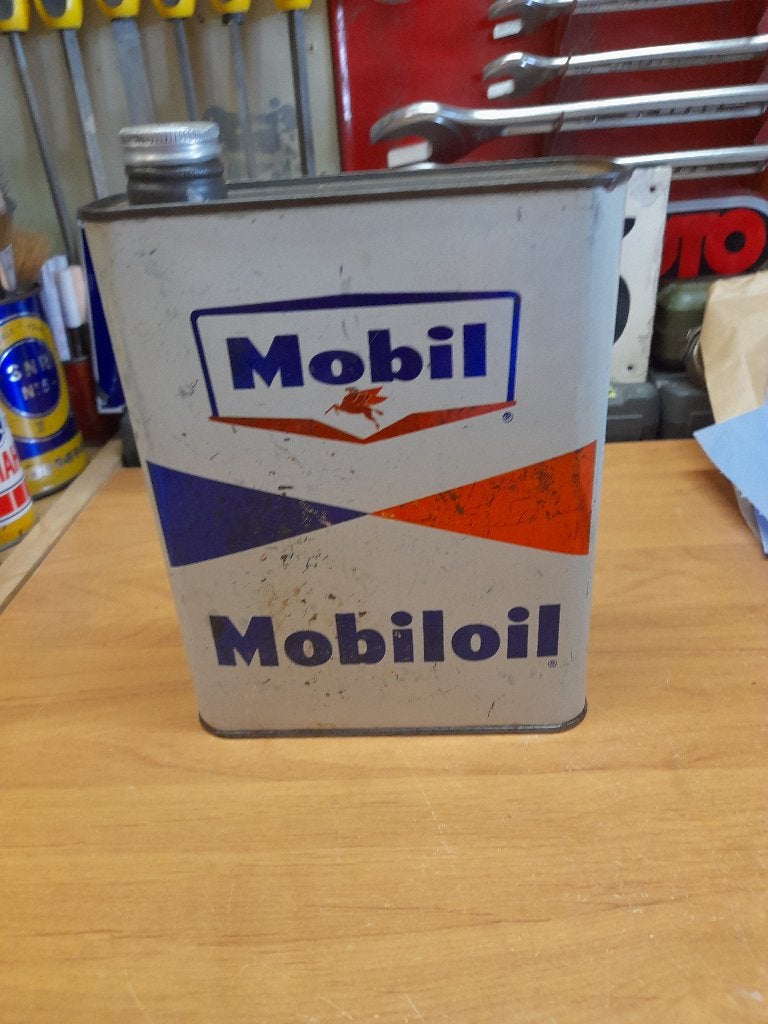 ancien bidon huile vide mobil mobiloil, Envoi, Utilisé, Autres types