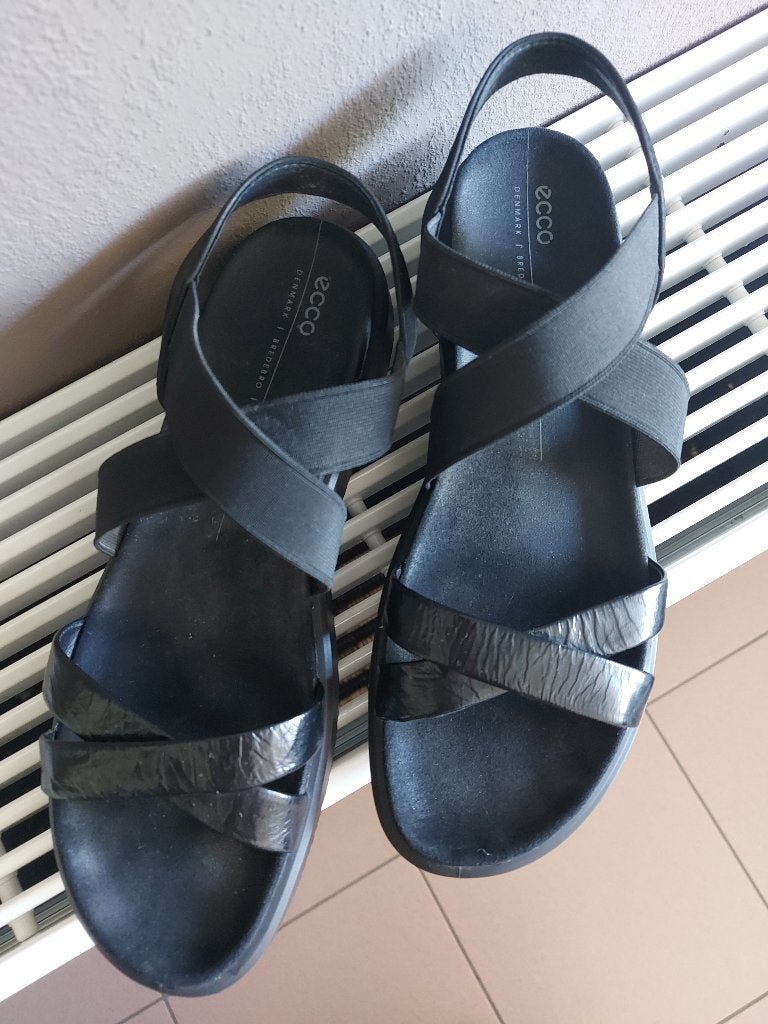 Ecco damessandalen maat 43, Ophalen, Ecco, Zwart, Sandalen of Muiltjes