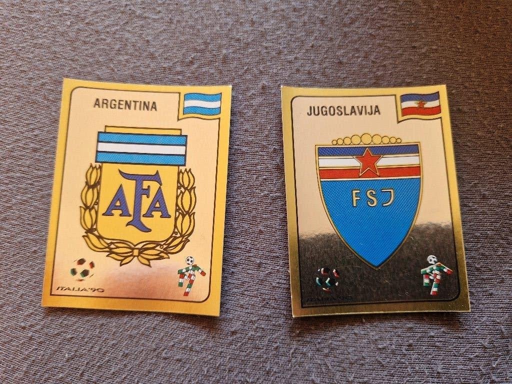 Panini Italia 90 Argentine et Yougoslavie, Envoi, Utilisé, Plusieurs autocollants