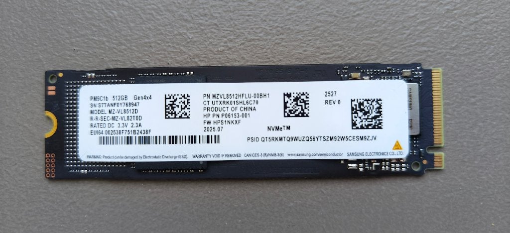 SSD NVME PCIe Gen4 de 512 Go de Samsung -  VRAC, Informatique & Logiciels, Disques durs, Neuf, Enlèvement ou Envoi, 512GB, SSD