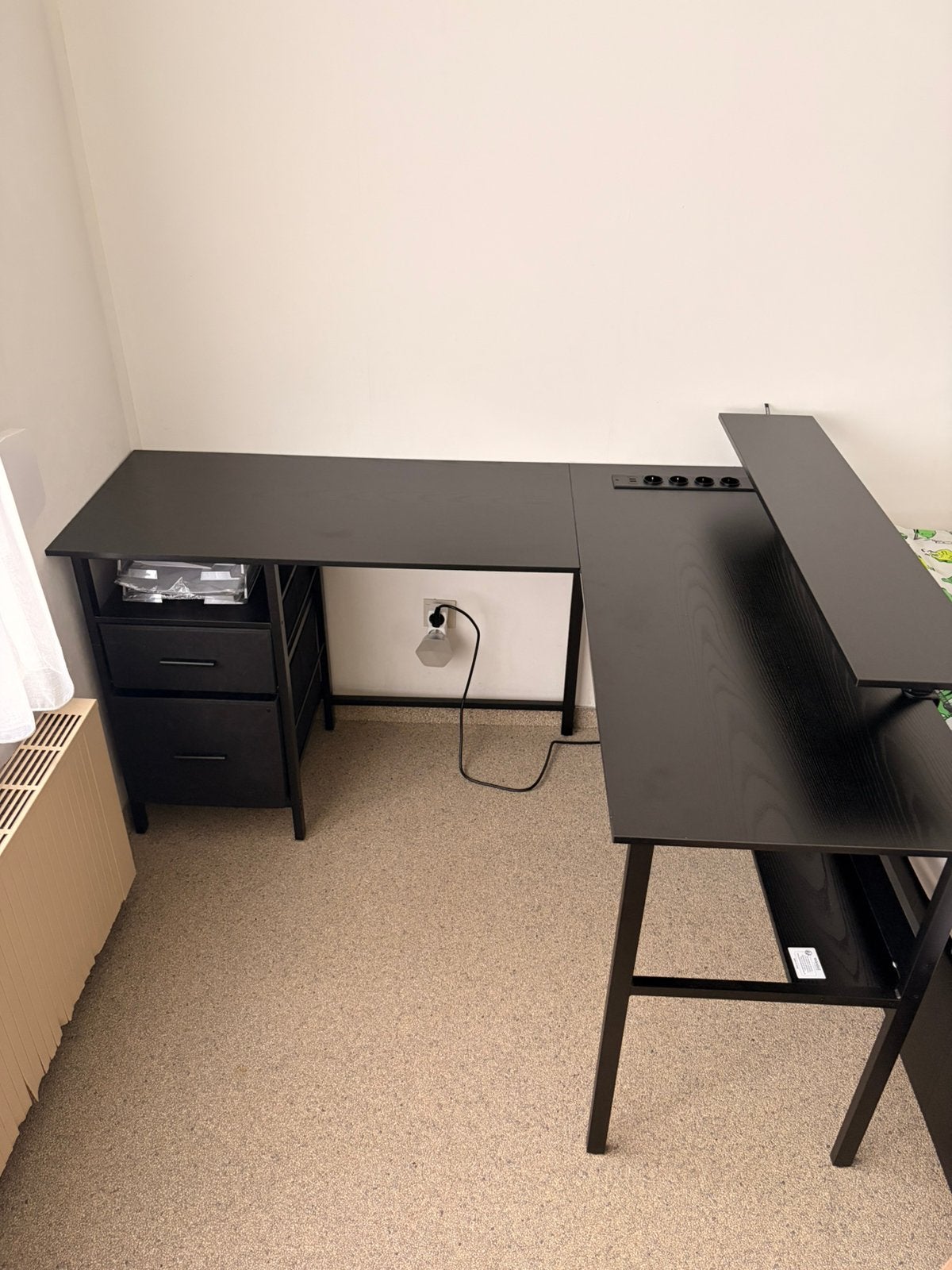 L- vorm bureau, *zelf demonteren*, Maison & Meubles, Autres marques, Bureau duo, Comme neuf, Électrique