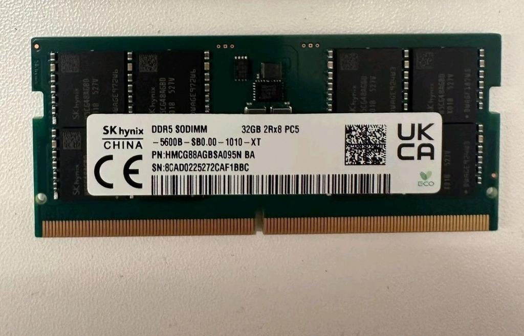 Sk Hynix 1x32Gb DDR5 5600MHZ SODIMM, Informatique & Logiciels, Enlèvement ou Envoi, DDR5