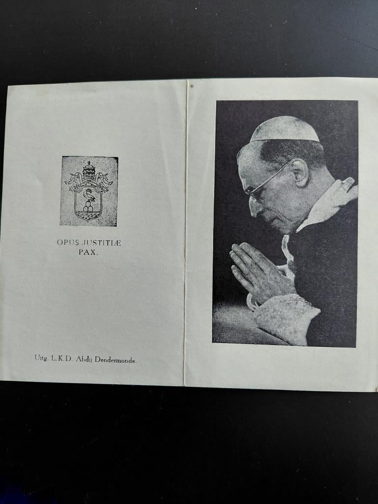 Bidprent Paus Pius XII, Verzenden, Bidprentje