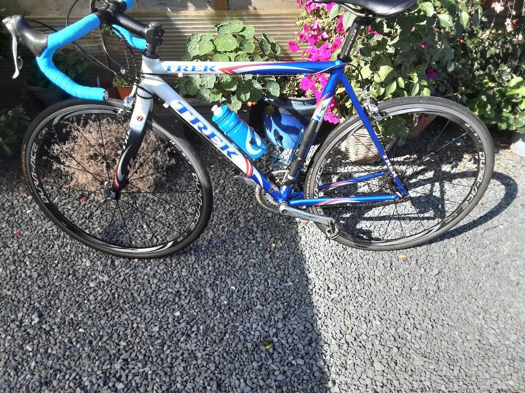 Koersfiets Trek m54 Blauw/wit, 28 inch, Aluminium, Zo goed als nieuw, Meer dan 20 versnellingen