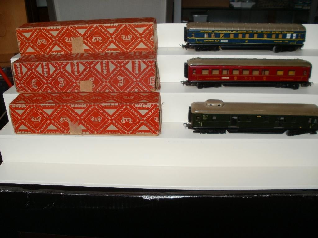 3x Marklin Ho rijtuig uit de jaren 55 /no 346,3j/346,2/346,4, Enlèvement ou Envoi, Courant alternatif, Wagon, Utilisé