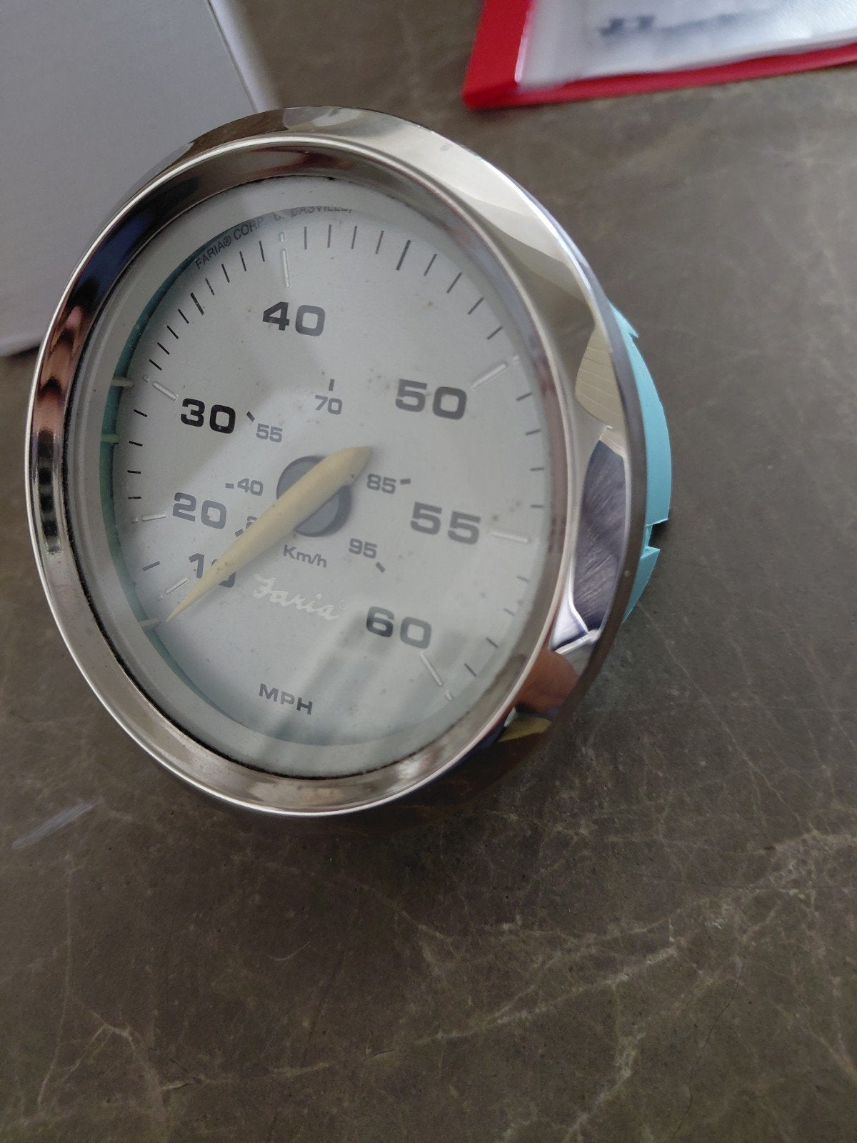 snelheidsmeter speedometer Faria origineel goede staat, Ophalen of Verzenden, Zo goed als nieuw, Elektra en Verlichting, Zeilboot of Motorboot