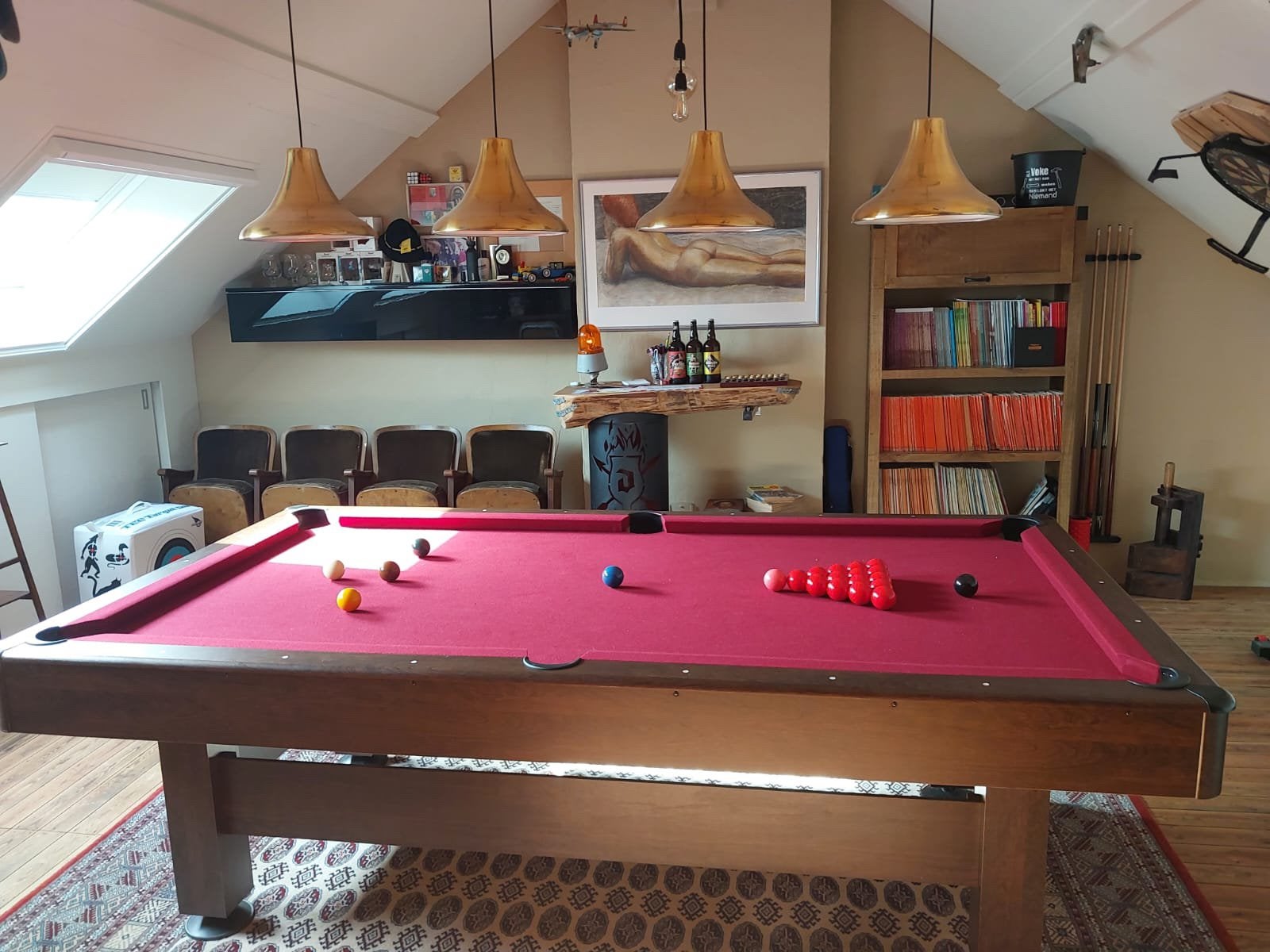 Recreatieve pooltafel, Ophalen, Pooltafel