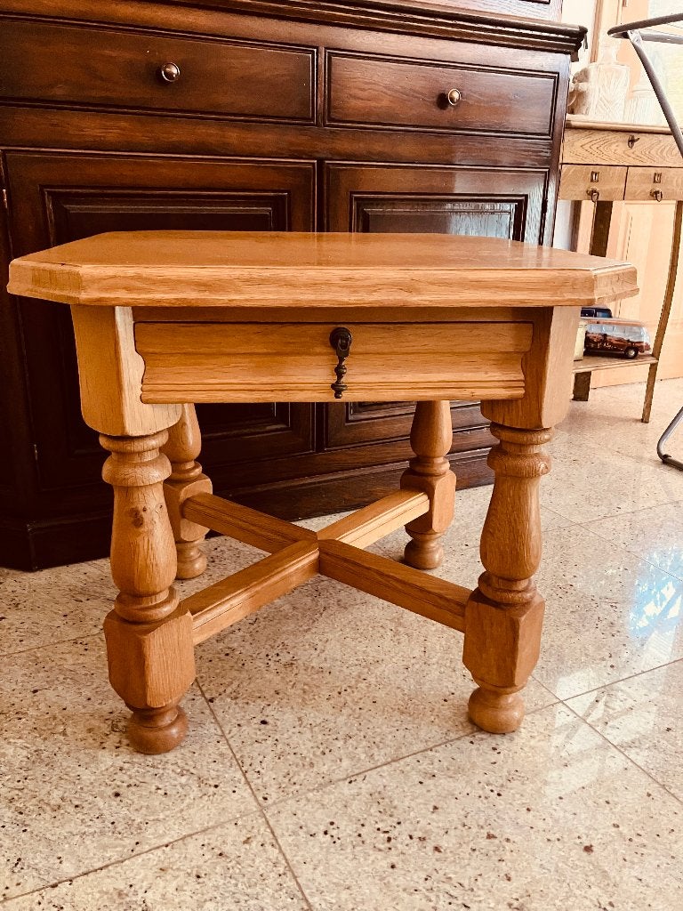 59x59x55cm. - Salontafel met lade., Ophalen, Hout, Gebruikt, Beige