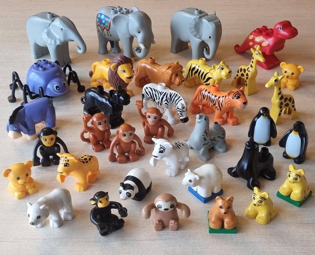 Lot 34 DUPLO Zoo Dieren Figuren Lego Duplo Animaux, Enlèvement ou Envoi, Duplo