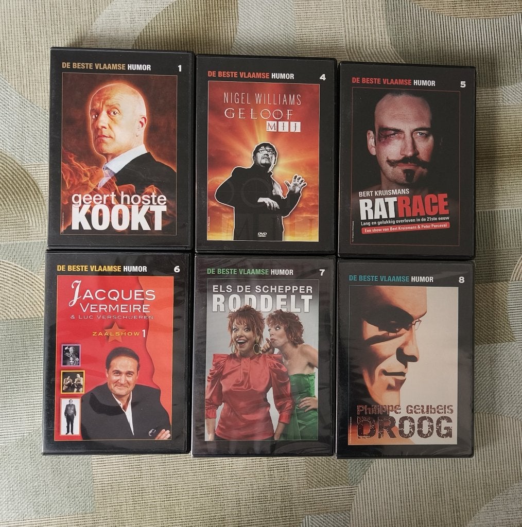 Selectie dvd's "De Beste Vlaamse Humor" - 1 lot, Cd's en Dvd's, Stand-up of Theatershow, Overige artiesten, Alle leeftijden, Zo goed als nieuw