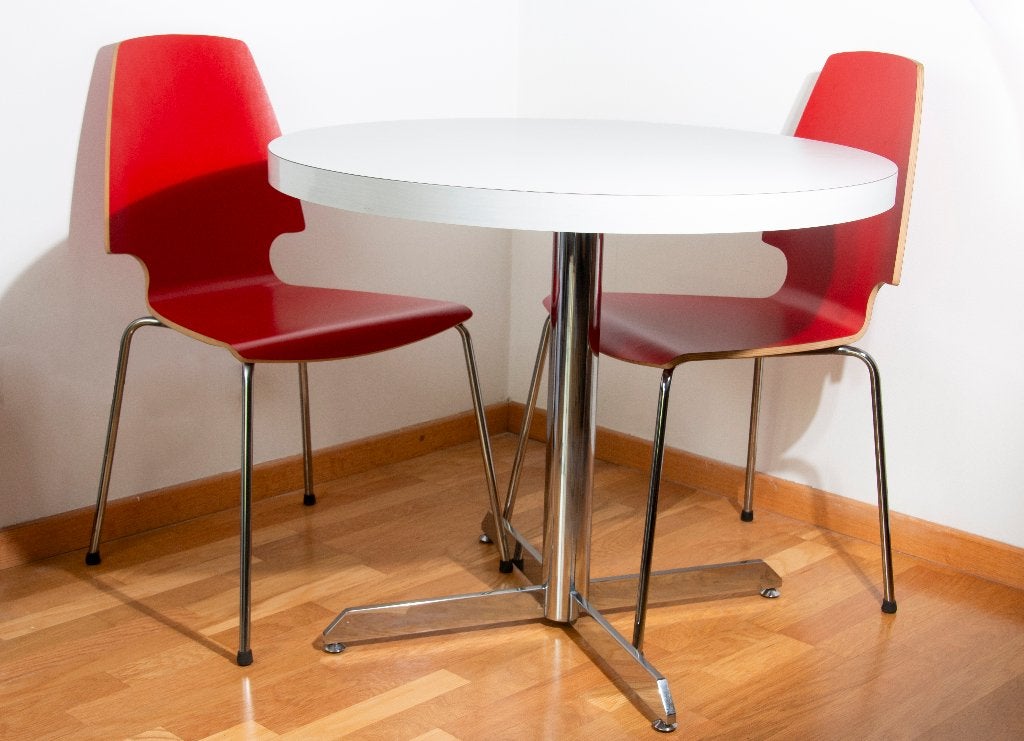 Vintage eethoek 60s, Quatre personnes, Rond, 50 à 100 cm, Comme neuf