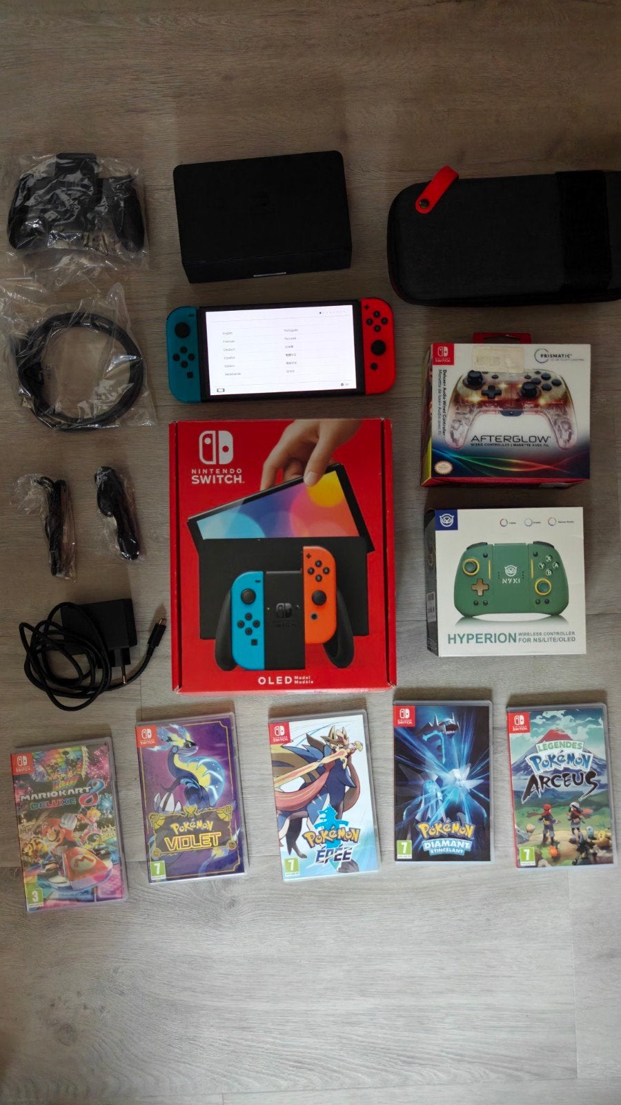Nintendo Switch oled + accessoires + jeux, Consoles de jeu & Jeux vidéo, Switch OLED, Enlèvement ou Envoi, Avec 2 manettes, Avec jeux