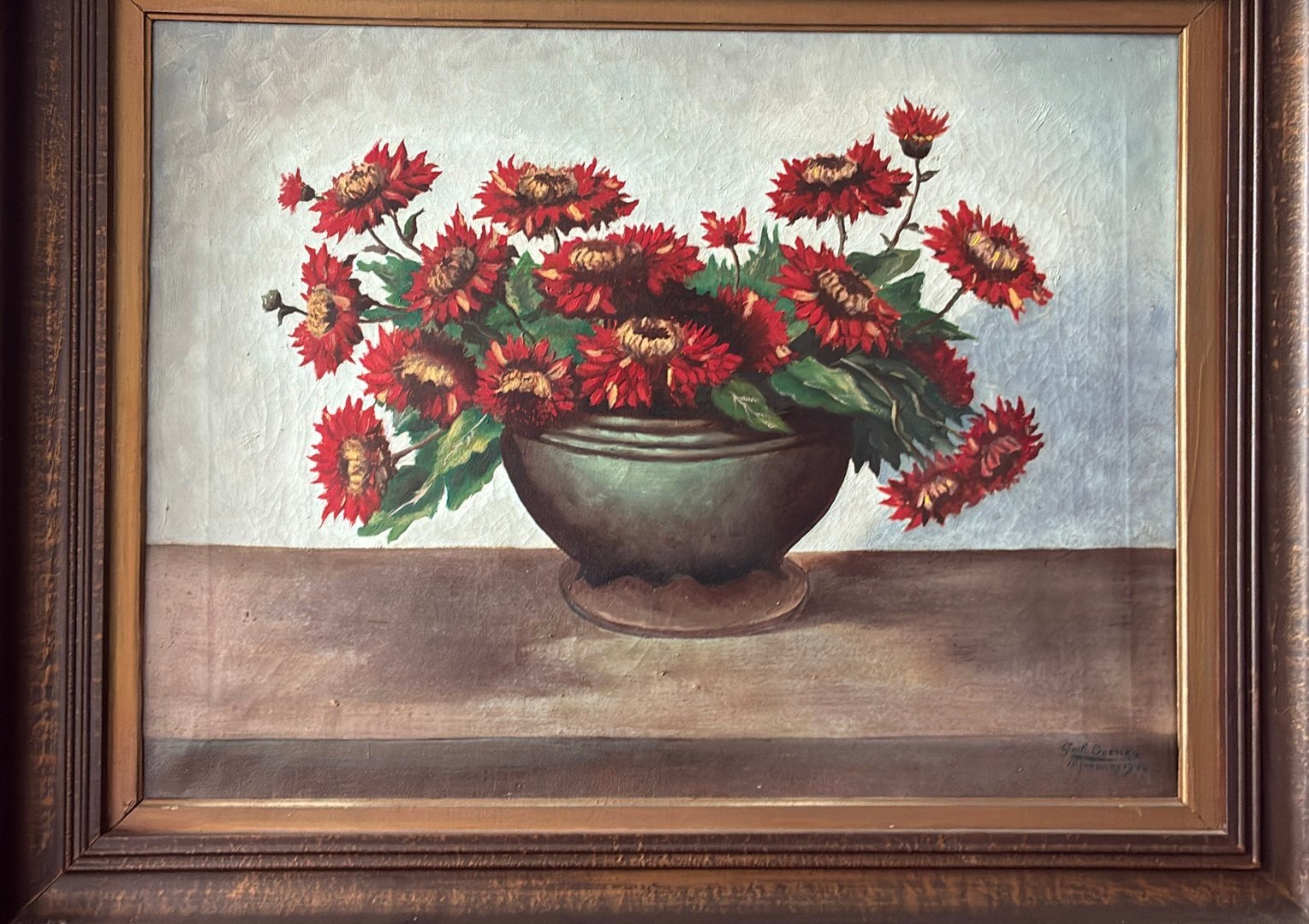 Olieverf op doek stilleven, Daté, Peinture à l'huile, Enlèvement, Toile