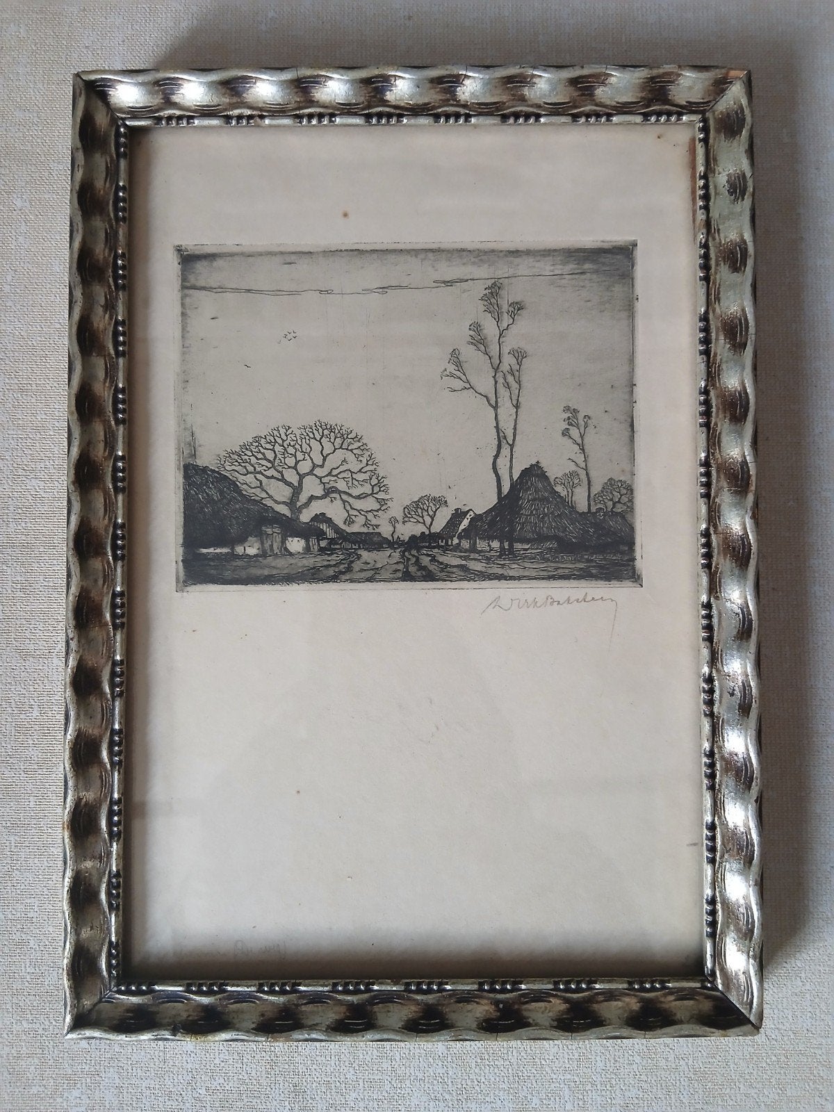 Gravure de Dirk Baksteen « Le chemin » (De weg), Antiek en Kunst, Kunst | Etsen en Gravures, Ophalen of Verzenden