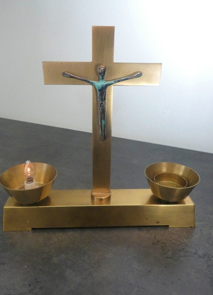 ziekencommunie-set - huisaltaar in koffer [2065], Antiek en Kunst, Ophalen of Verzenden