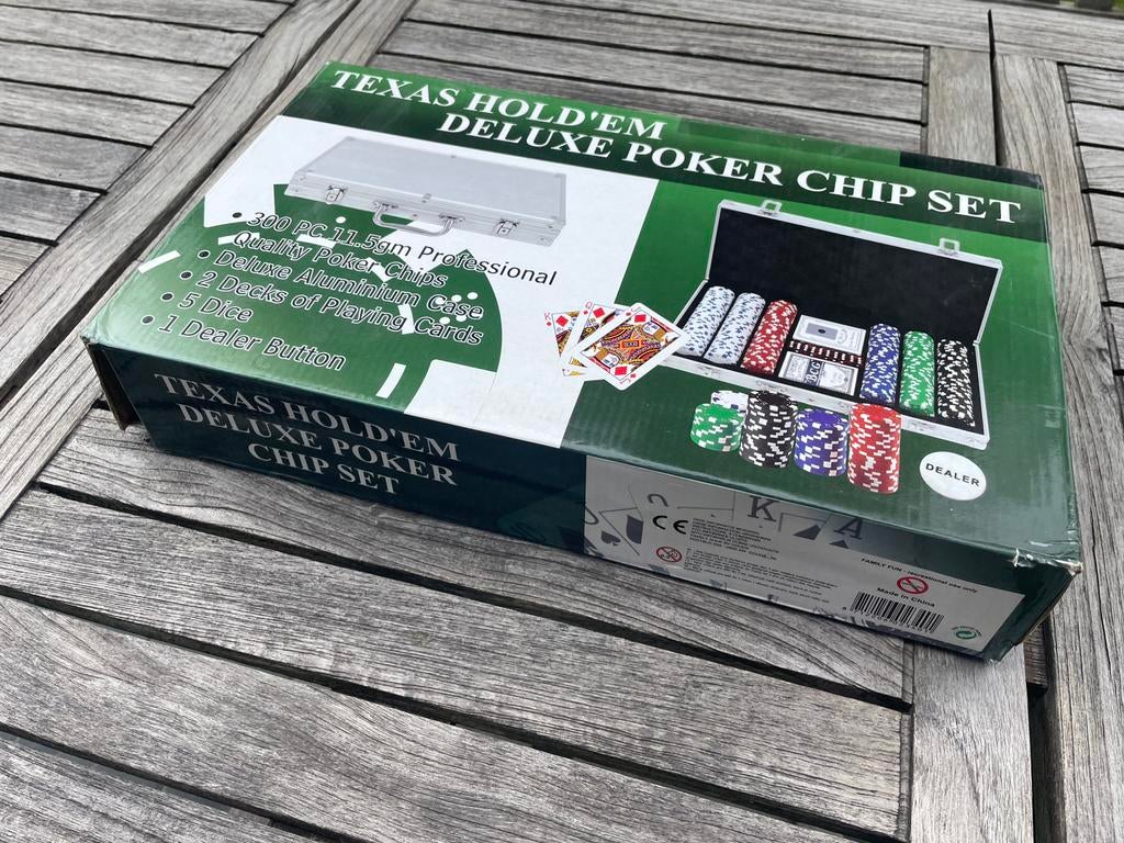Jeu de jetons de poker Texas Hold'em Deluxe, Hobby & Loisirs créatifs, Enlèvement, Comme neuf