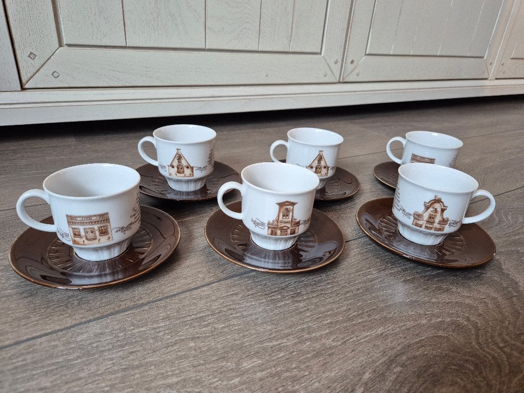 Vintage Nutroma klokkenservies - 6 stuks, Antiek en Kunst, Antiek | Servies compleet, Ophalen of Verzenden