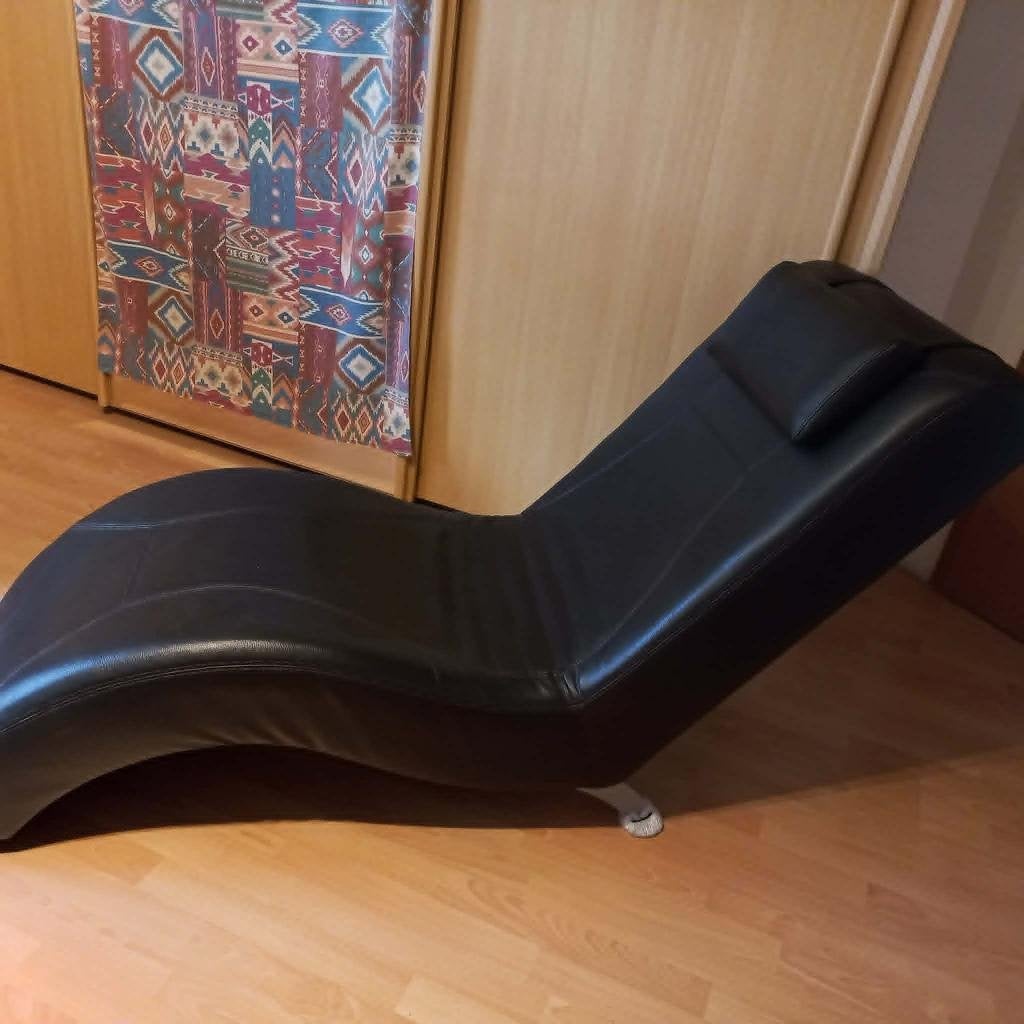 Chaise longue en simil cuir, Maison & Meubles, Comme neuf, Enlèvement, Noir, Cuir