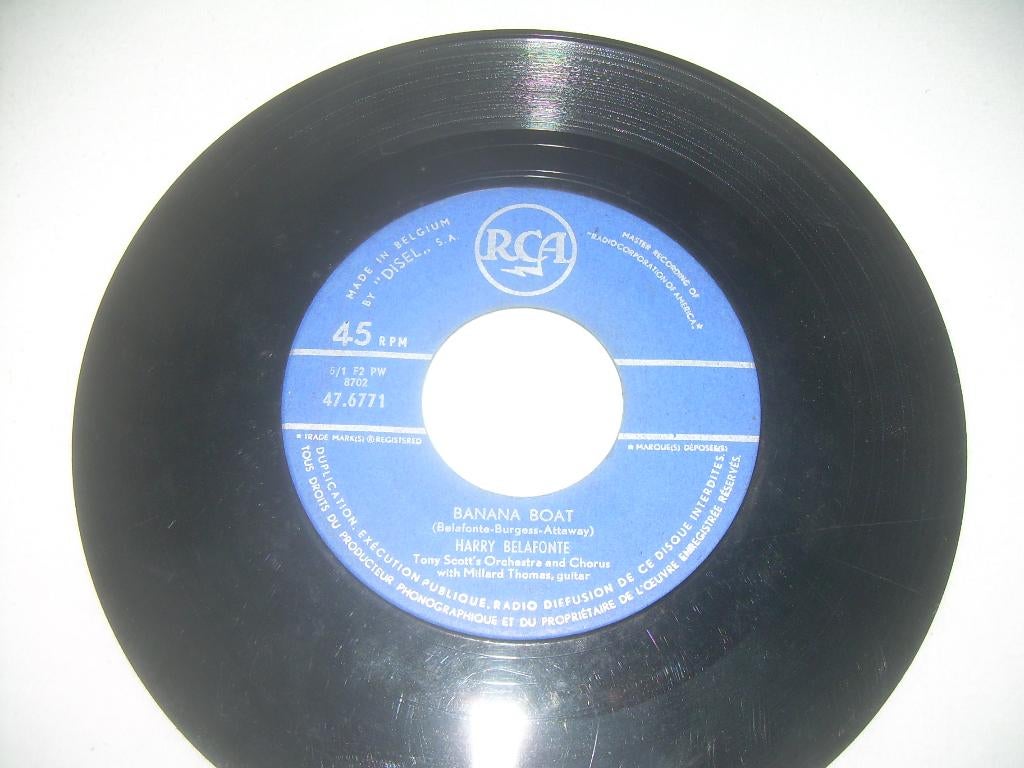 45 T SINGLE - Harry Belafonte,  ‎– Banana Boat, 7 inch, Single, Ophalen of Verzenden, Zo goed als nieuw