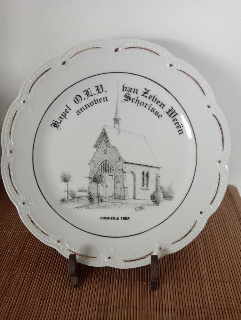 Herdenkingssierbord porselein Schorisse 1995, Antiek en Kunst, Curiosa en Brocante, Ophalen