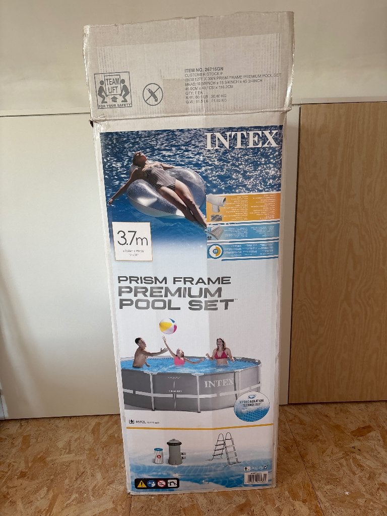 Zwembad, Jardin & Terrasse, Piscines, 200 à 400 cm, 300 cm ou plus, Rond, Comme neuf