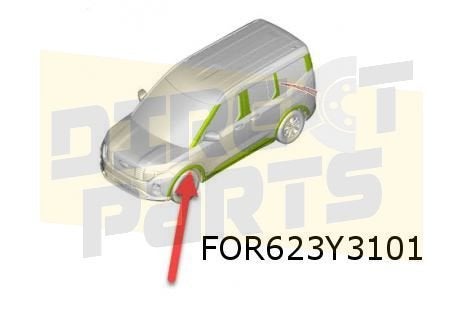 Ford Transit Courier (1/24-) wielkuiplijst Links voor (carbo, Neuf, -, -, Garde-boue