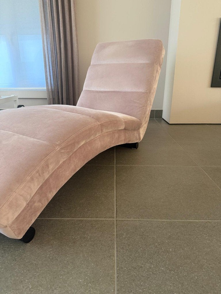 Fauteuil en velours rose, Maison & Meubles, Fauteuils, Utilisé, Tissus, 50 à 75 cm, Enlèvement