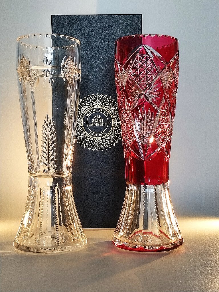 Val Saint Lambert vases HF 592 dessin J. Simon et H. Fouarge, Antiek en Kunst, Ophalen of Verzenden