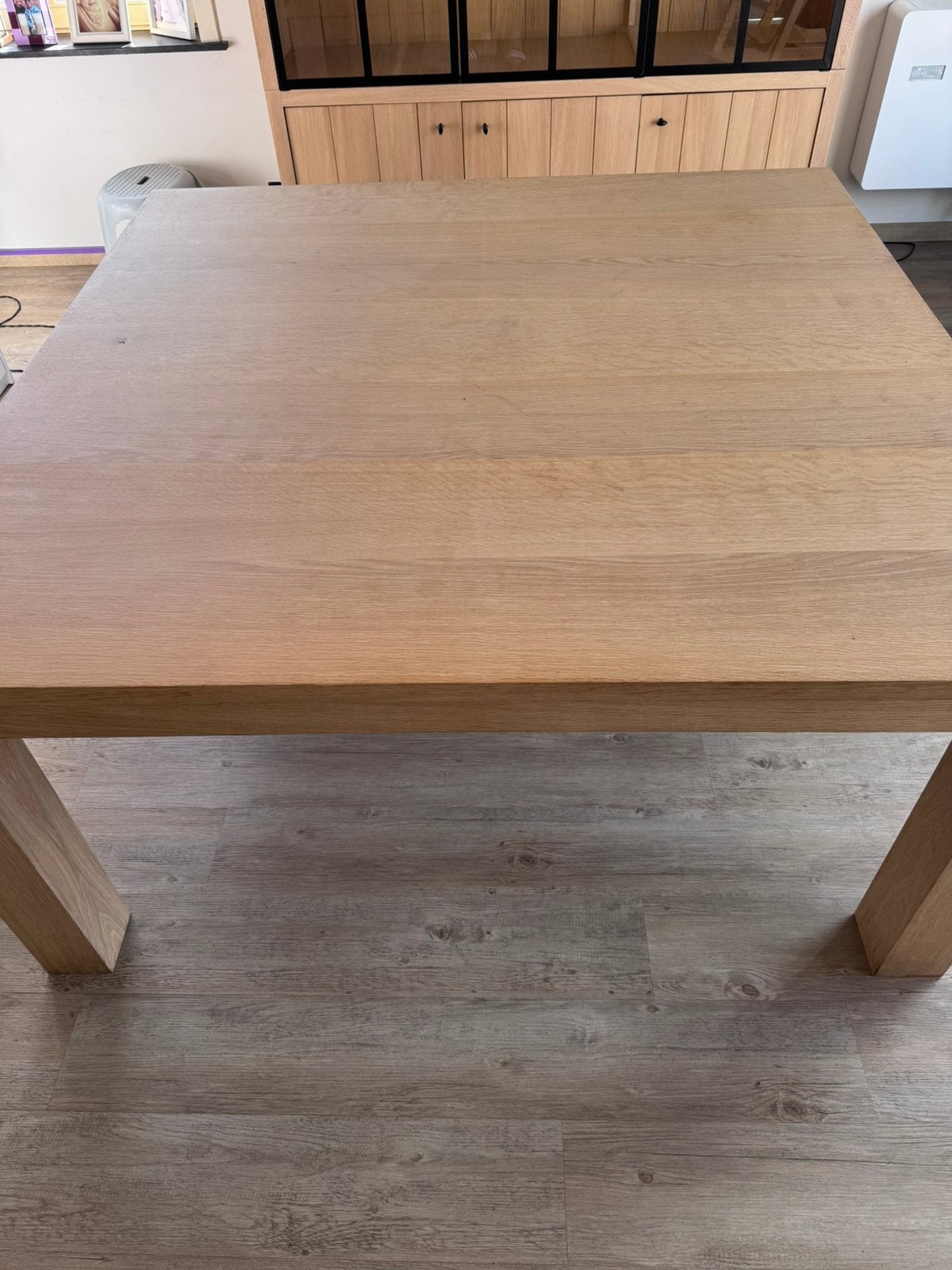 Table à manger carrée en bois de chêne massif, Maison & Meubles, Enlèvement