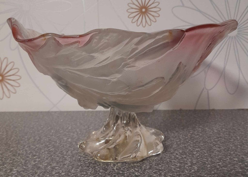 Glazen schaal op voet "Jugendstil", Antiek en Kunst, Ophalen of Verzenden